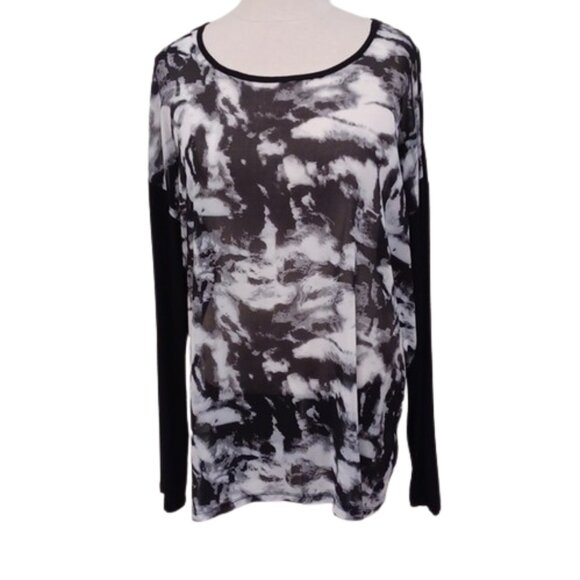 Buffalo by David Bitton Sheer Front "Teresa" Long Sleeve Pull On Top- Sz. Med - Picture 1 of 12